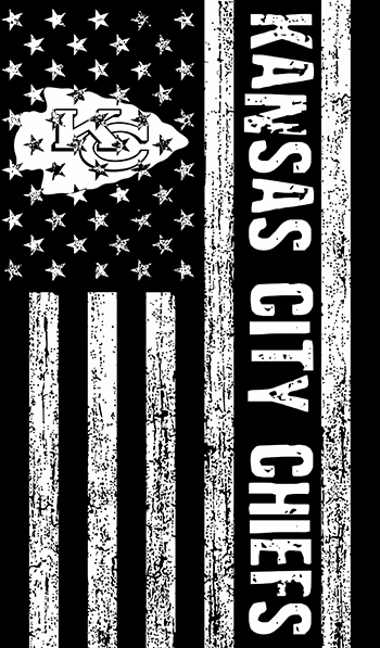 Kansas City Chiefs Black And White American Flag logo vinyl decal